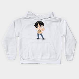 black short hair Troublemaker Girl cartoon character Kids Hoodie